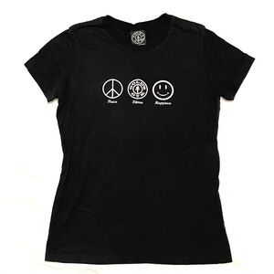 Black And White Golds‎ Gym Peace Fitness Happiness T-shirt Women’s Size XL